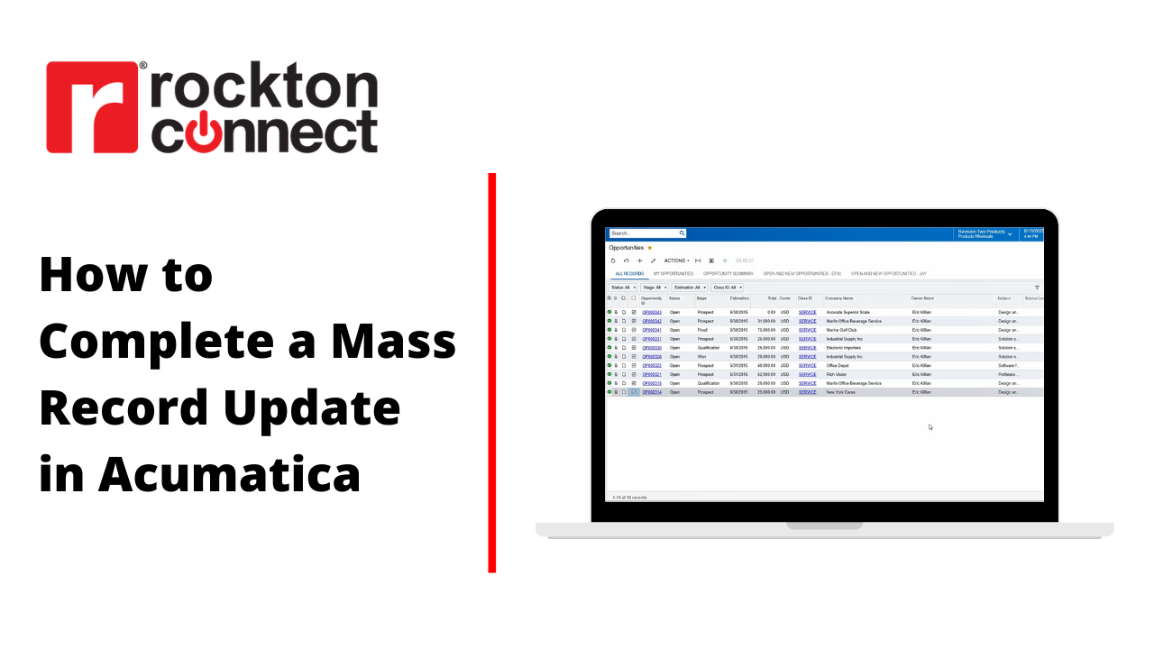 How to Complete a Mass Record Update in Acumatica